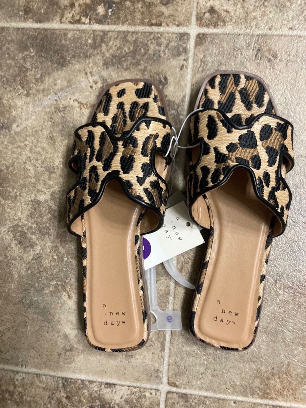 Target leopard slide sandals size 6
